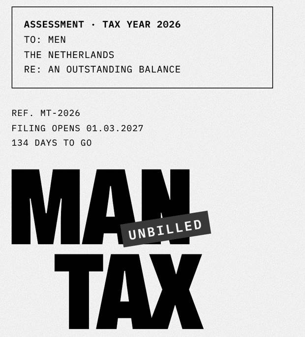 The Man Tax assessment letter, addressed to men